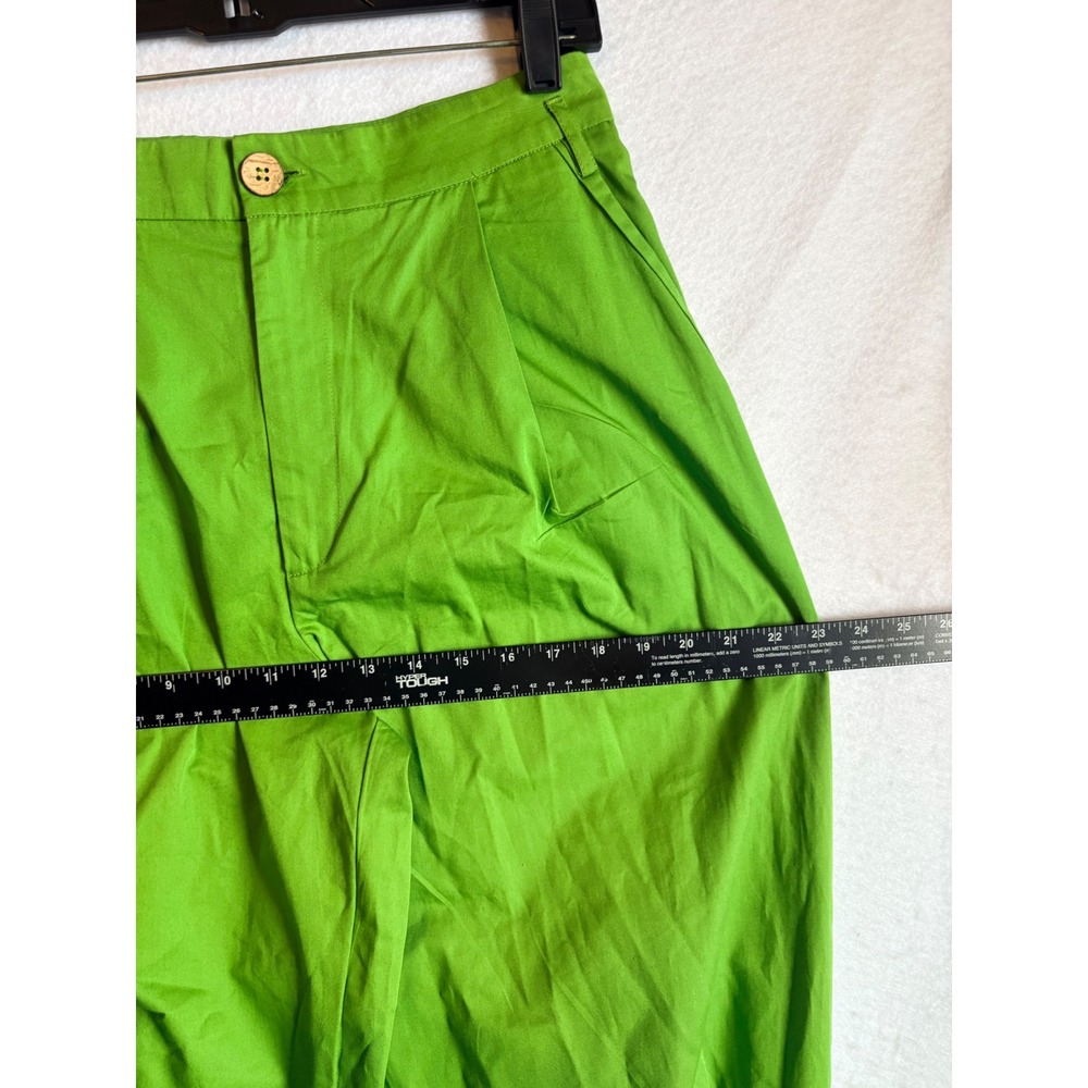 Free People Lucia Kelly Green‎ Pleated Harem Cropped Balloon Pants Size 6 NWT - Picture 7 of 7